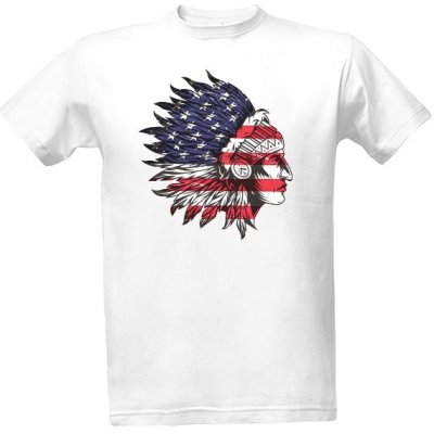 Tričko s potiskem USA pánské Bílá – Zboží Mobilmania
