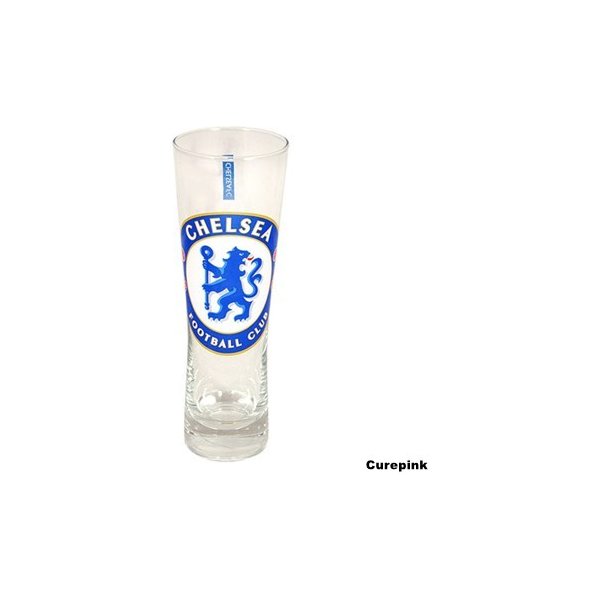 Sklenička CurePink Sklenice FC Chelsea Crest štíhlá 470 ml