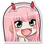 Darling in the Franxx Samolepka Zero Two Smile – Zboží Živě