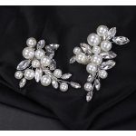 B-TOP Sada 2 ks spon/ klipů do vlasů s barevnými krystaly a perlami Druh barvy: Červená – Zboží Dáma