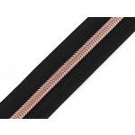 Serial Bagmakers zip spirálový v metráži - 5 mm - černý se spirálou růžové zlato – Zbozi.Blesk.cz