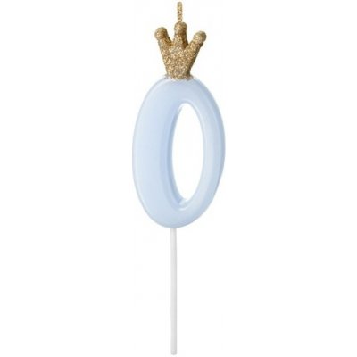 PartyDeco SVÍČKA narozeninová svíčka číslo 0 světle modrá 9,5 cm – Zboží Mobilmania