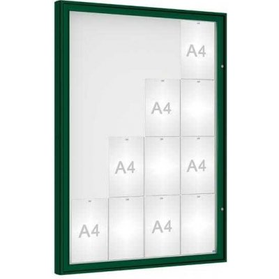 PROCITY Venkovní vitrína model 1000, 16 x A4, plexi, zelená | Zboží Auto