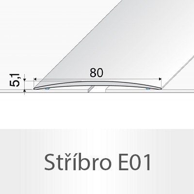Profil Team Přechodový profil stříbro E01 80mm 2,7 m – Zbozi.Blesk.cz