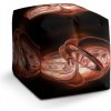 Sedací vak a pytel Sablio taburet Cube červená abstrakce 40x40x40 cm