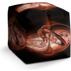 Sablio taburet Cube červená abstrakce 40x40x40 cm