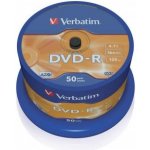 Verbatim DVD-R 4,7GB 16x, Advanced AZO, cakebox, 50ks (43548) – Zboží Živě