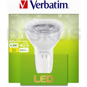 Verbatim LED žárovka GU5.3 4,8W 350lm 35W typ MR16 35° teplá bílá