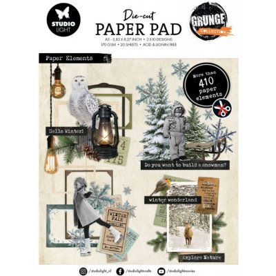 Studio Light Blok s papírovými výseky Grunge A5 20 l. Zimní retro – Zboží Dáma