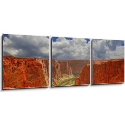 Obraz 3D třídílný - 150 x 50 cm - Water in the Beginning of the Grand Canyon Voda na začátku Velkého kaňonu – Zboží Mobilmania