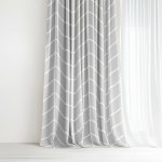 Goldea bavlněný závěs - bílý cikcak na šedém 280x150 cm – Hledejceny.cz
