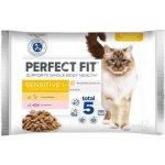 Perfect Fit Sensitive 1+ s kuřecím a lososem 4 x 85 g – Zbozi.Blesk.cz