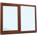 KNIPPING Plastové okno - 70 AD, 1800x1500 mm, FIX/OS, ořech Barva, imitace: ořech/bílá (jednostranně) – Sleviste.cz