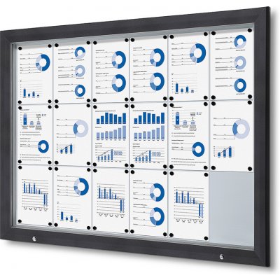 Jansen Display Venkovní vitrína typu T určená pro 18x A4 Antracit, 1465 x 1067 mm – Zboží Živě