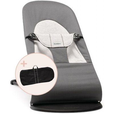 BabyBjörn lehátko Balance Soft tmavě šedá šedá jersey + transportní taška – Zbozi.Blesk.cz