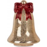 Clayre & Eef Skleněná vánoční dekorace zvon s LED světlem zlatá – 15x21 cm – Hledejceny.cz