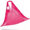 Nákupní taška a košík Pružná bavlněná síťovka dárkový obal Pro tátu na lahváče tmavě růžová