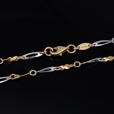 Gemmax Jewelry zlatý dámský s prořezávanými články hladký žluto-bílé zlato GLBCNxx2192