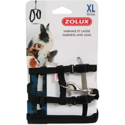 Zolux postroj s vodítkem XL černý pro hlodavce – Zboží Dáma