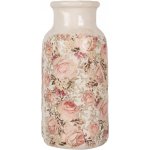 Béžová keramická dekorační váza s růžemi Rosien L - Ø 15*32 cm - Clayre & Eef – Hledejceny.cz