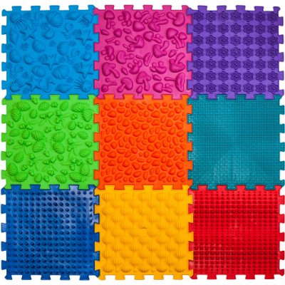 Ortek Masážní ortopedická podložka "Puzzle Mix" 9 modulů – Hledejceny.cz