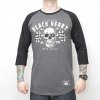 Pánské tričko s potiskem Black Heart FLAG SKULL LS šedá