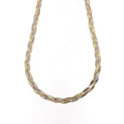 InfinitySilver Stříbrný náhrdelník tříbarevný splétaný třípramenný C16010433C42 – Zbozi.Blesk.cz