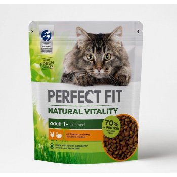 Perfect Fit Natural Vitality Adult 1+ krmivo pro kočky s kuřecím a krůtím masem 650 g