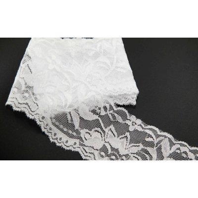 Elastická krajka - bílá - šířka 5 cm – Zboží Mobilmania