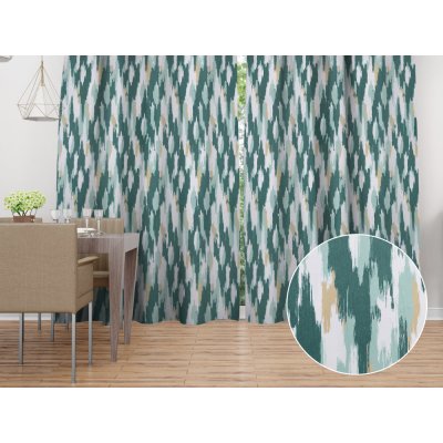 Biante Sametový závěs Tamara TMR-025 Zeleno-béžovo-bílé žíhané pruhy 145x150 cm – Zboží Mobilmania
