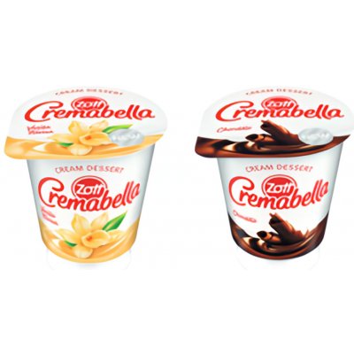 Zott Cremabella Mix příchutí Čokoláda Vanilka 140 g