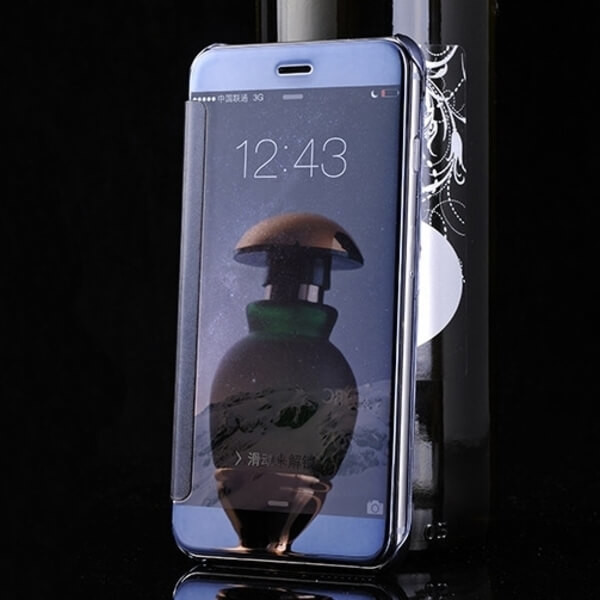 Pouzdro SES Zrdcadlové plastové flip Apple iPhone SE (2020) - černé