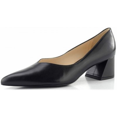 Högl kožené lodičky na širokém podpatku černé – Zboží Mobilmania