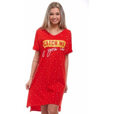 Moderní noční košilka pro ženy či dívky 1C2754 červená 4XL + První výměna zboží zdarma.
