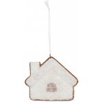 Clayre & Eef Závěsná dekorace zasněžená perníková chaloupka Frosted Ginger - 9*1*8 cm – Hledejceny.cz