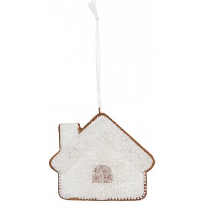 Clayre & Eef Závěsná dekorace zasněžená perníková chaloupka Frosted Ginger - 9*1*8 cm – Hledejceny.cz
