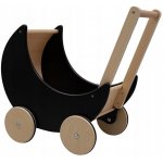 Baby Mix dřevěný kočárek chodítko pro děti 2 v 1 Montessori černý – Hledejceny.cz