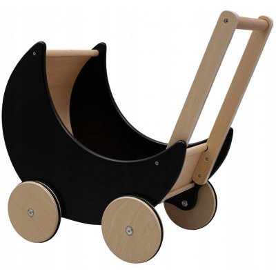 Baby Mix dřevěný kočárek chodítko pro děti 2 v 1 Montessori černý – Hledejceny.cz