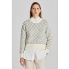 Dámský svetr a pulovr Gant SVETR INTARSIA C-NECK šedá