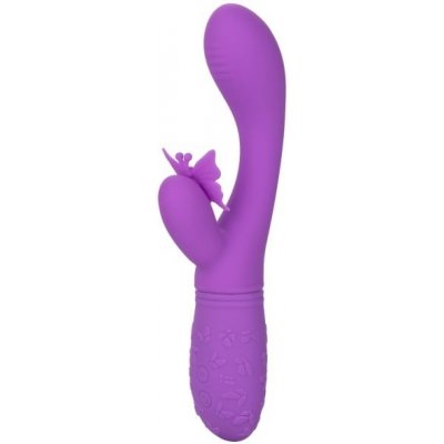 CalExotics Rabbit Butterfly Kiss Flutter fialový silikonový na klitoris a bod G 18,5 x 3,1 cm – Zboží Mobilmania
