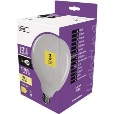 Emos lED žárovka Filament G125 11W E27 teplá bílá ZF2160 – Zboží Mobilmania