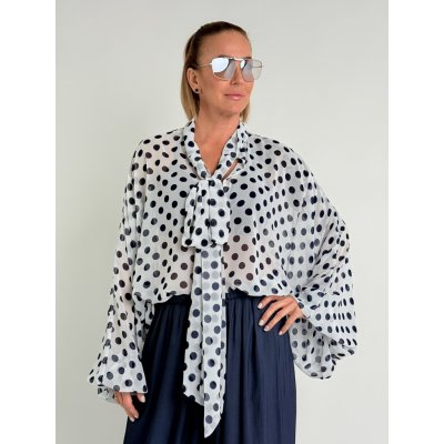 Miss City Official Bílo-modrá košile Dots – Zbozi.Blesk.cz