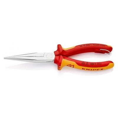 Knipex 26 16 200 T Půlkulaté kleště s břity VDE s připevňovacím okem 200mm / úzké ploché kleště / délka čelistí: 73mm (26 16 200 T) – Zboží Mobilmania