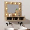 Koupelnový nábytek zahrada-XL Zrcadlová skříňka s LED dub sonoma 60 x 31,5 x 62 cm