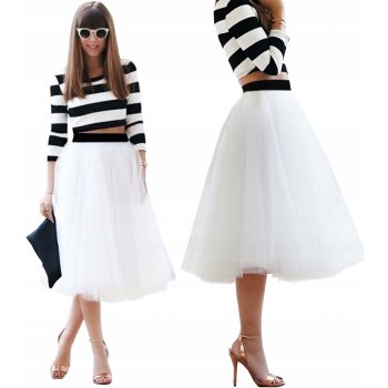 Fashionweek dámská midi tylová sukně MD782 bílá