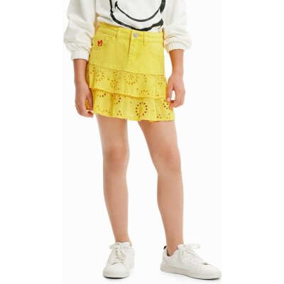 Desigual dětská sukně mini áčková žlutá