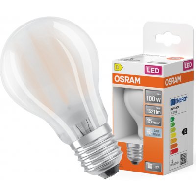Osram LED žárovka klasik, 11 W, 1521 lm, neutrální bílá, E27 LED STAR CL A GL FR 100 NON-DIM 1 – Hledejceny.cz