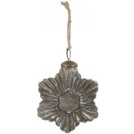 Mocca antik vánoční skleněná baňka vločka – 10*10*12 cm - Chic Antique – Hledejceny.cz
