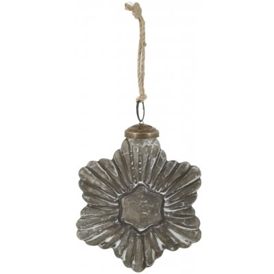 Mocca antik vánoční skleněná baňka vločka – 10*10*12 cm - Chic Antique – Hledejceny.cz