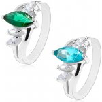 Šperky eshop ocelový prsten s ozdobnými výřezy a zirkonem HH17.14 Aqua modrá – Hledejceny.cz
